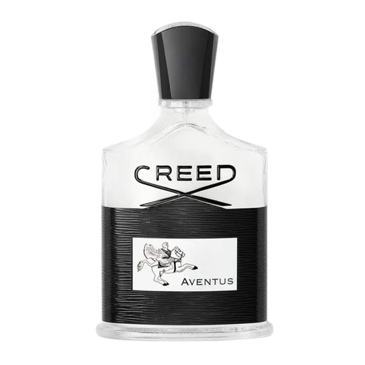 Creed Aventus perfume bottle on a white background